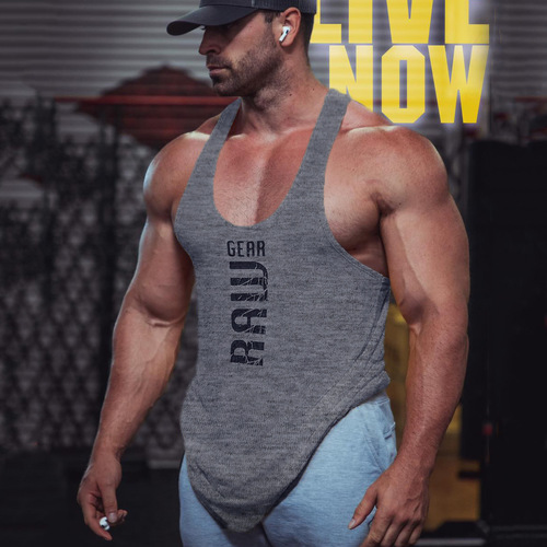 Fitness vest men's fitness breathable slim sports trend summer cotton sleeveless t-shirt Amazon AliExpress