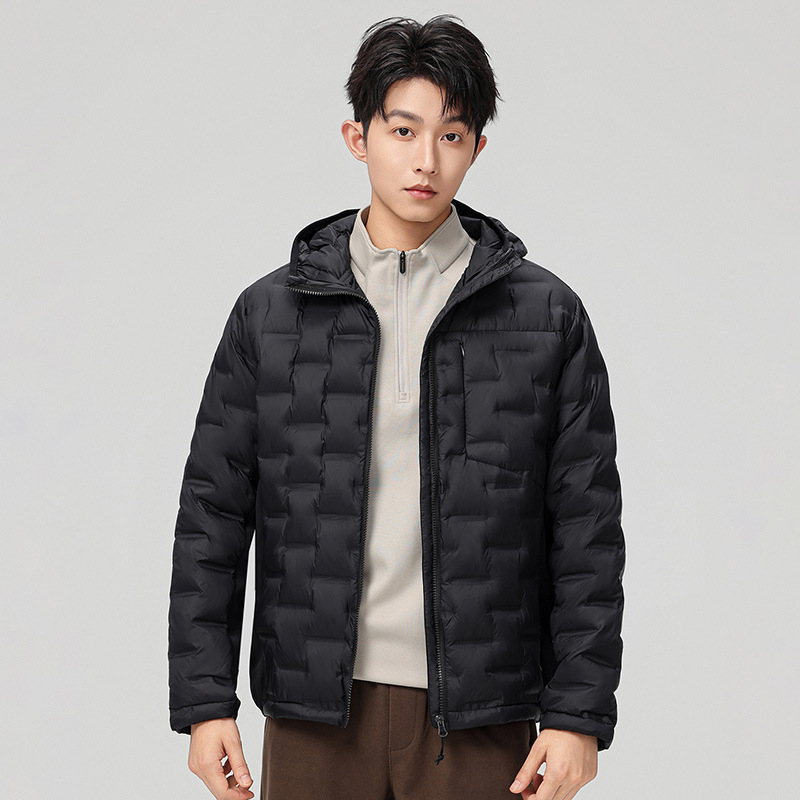 2025 nueva chaqueta de pluma de cuello vertical para mujeres invierno 90 vello a prueba de viento caliente delgado y ligero abrigo de pluma para hombres