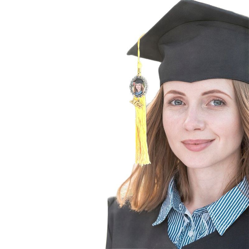 Europa y los Estados Unidos 2025 temporada de graduación sombrero de licenciatura colgantes de bordas en blanco de transferencia de calor DIY colgantes de metal