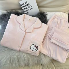 HelloKitty德绒睡衣女秋冬加绒加厚保暖网红简约居家服套装可外穿