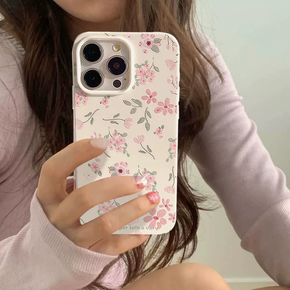 Чехол для телефона (Apple) iPhone16, iPhone15 Pro, iPhone16 ProMax, кружевной белый цветок, мягкий TPU