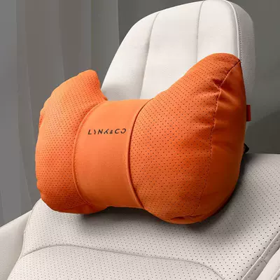 Suitable for Lynk & Co 01 Headrest - lynk-co-car-logo-yacht-velvet-hermes-orange-headrest-standard