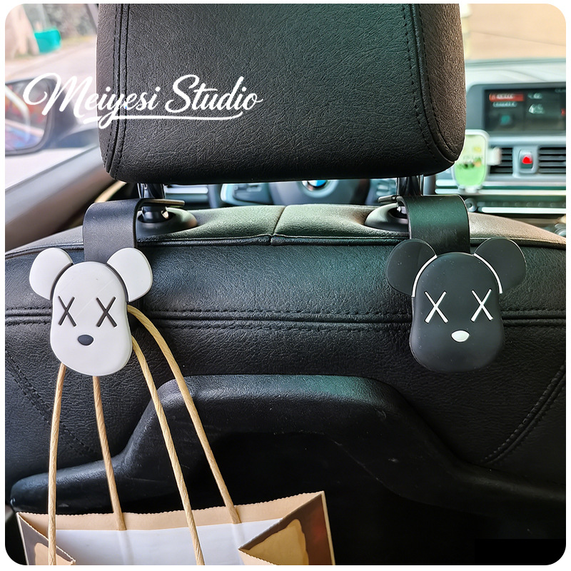 Gancho para coche, respaldo del asiento interior del coche, asiento trasero multifuncional creativo, interior del coche, dibujos animados, suministros lindos, almacenamiento