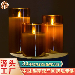 国境を越えた結婚式のろうそくLED電子ろうそく灯シミュレーション炎メッキガラスリモコンセットコンサートろうそく