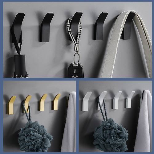 Nordic minimalist new space aluminum kitchen bathroom hooks for indoor single hook no drilling wholesale storage rack