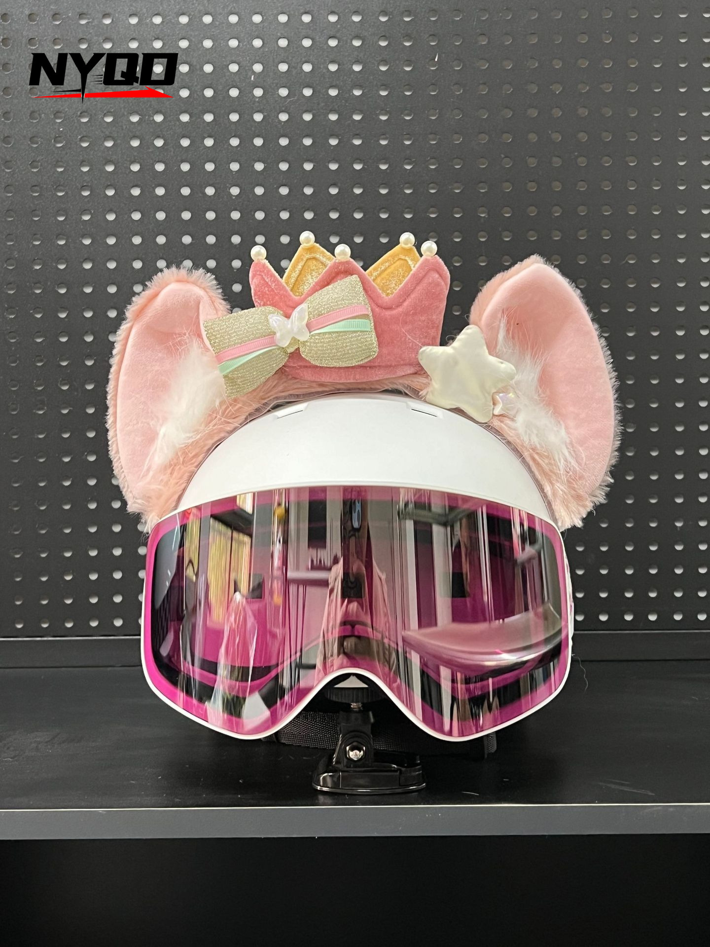 Ski Helmet Decoration Cartoon Plush Bunny Ears Stickers Motorcycle Electric Vehicle Full Helmet Accessories