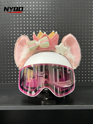 Ski Helmet Decoration Cartoon Plush Bunny Ears Stickers Motorcycle Electric Vehicle Full Helmet Accessories (Motosiklet dəbilqələri) - lina-bell-celebration-excluding-helmet