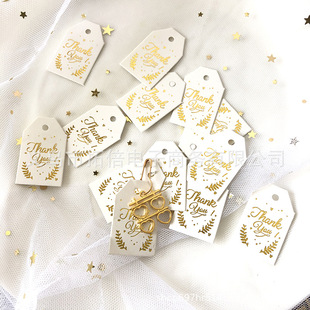 Gilding Thank you hanging card gift blessing card 4 * 2.5cm hand gift candy box accessories tag wedding shop wholesale