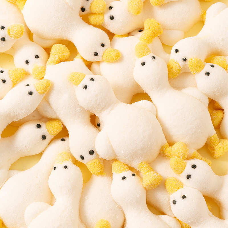 Haolaiwu Lying Flat Duck 3D Cartoon Shape Marshmallow Popular Milk Tea Coffee Drink Companion Gummy Wholesale Candy