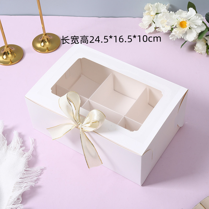 Caja de pastel caja de embalaje de postre tiramisú pastel rollo 6 rejilla 4 rejilla mousse caja de embalaje caja portátil transparente