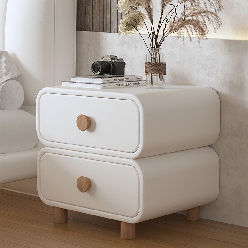 Bedroom Bedside Table Installation-Free Leather Bedside Table Simple Modern Style Small Storage Cabinet Cream Style Light Luxury High-End