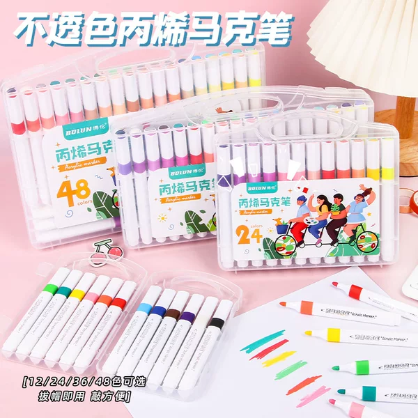 New acrylic marker pen gift box student diy hand account color brush waterproof graffiti art painting stationery