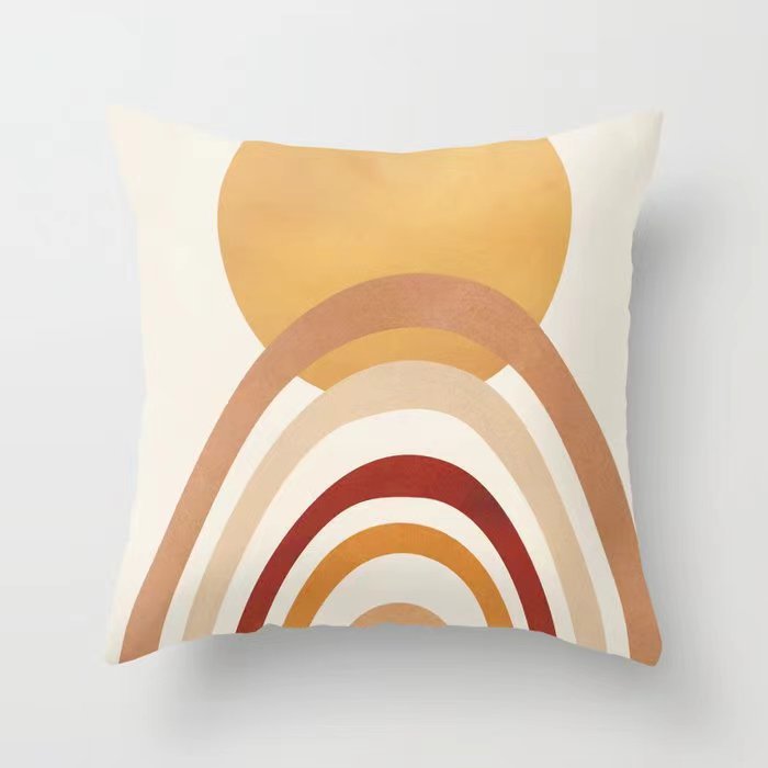 Funda De Almohada abstracta simple moderna funda de almohada de piel de melocotón geométrica simple funda de almohada de mediados de siglo