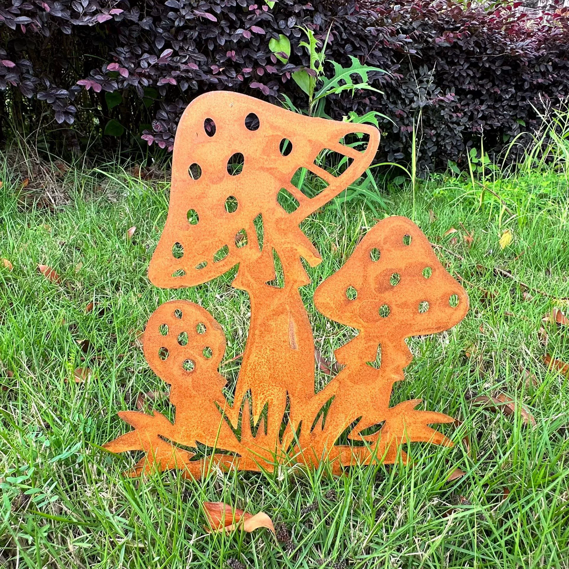 Металлический садовый декор в форме гриба для улицы, двора, газона, кованое изделие, садовый столбик