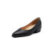 Genuine Leather Pointed Toe Shoes Women's Block Heel 2023 New Arrival Fashionable Low-cut High-heeled Shoes All-match Black Professional Women's Shoes