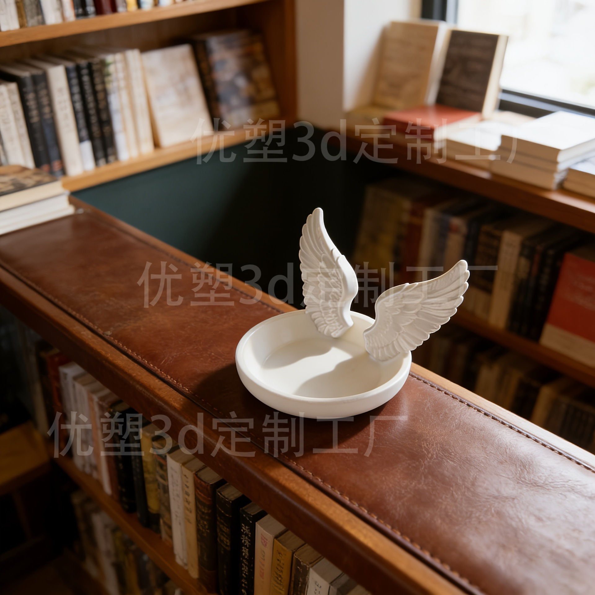 Transfronterizo impresión 3D alas de ángel bandeja de joyas escritorio portal decoración de escritorio acabador de joyas almacenamiento