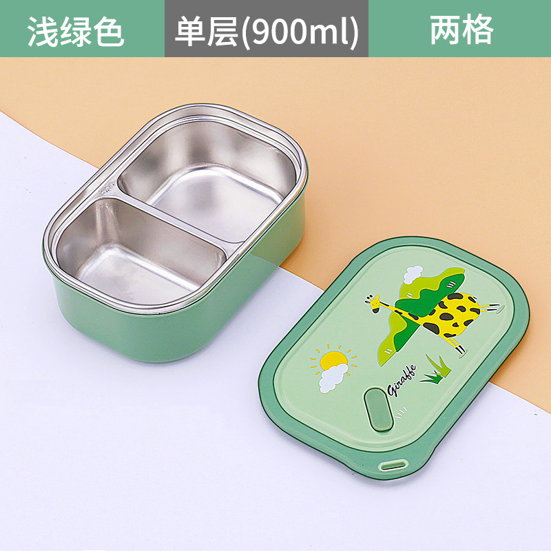 Xinfan 304 de acero inoxidable con aislamiento lonchera de una sola capa compartimiento del estudiante calefacción portátil caja de almuerzo de dibujos animados