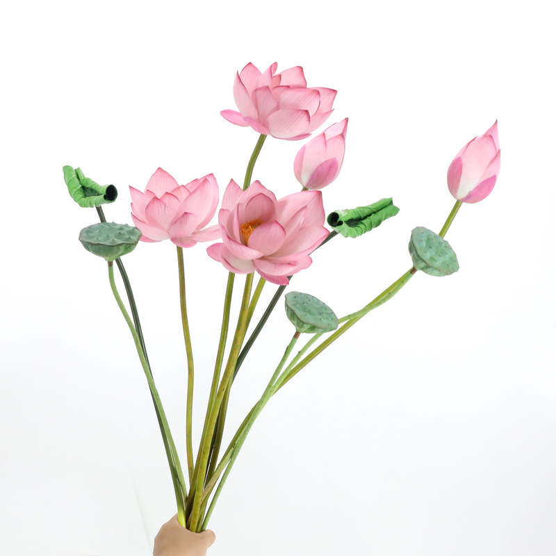 Simulation flower wholesale with rod dynamic lotus lotus leaf lotus canopy artificial flower decorative lotus bud simulation lotus leaf