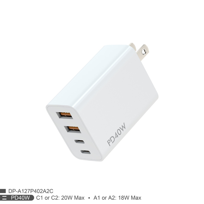 Double QC double PD20W 20W household multi-port charger 2A2C 40W PD US gauge multi-port charger fast charging
