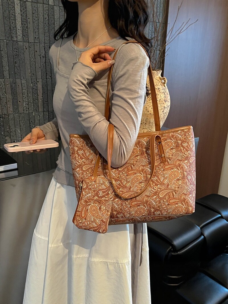 Bolso de venta caliente 2026 nuevo retrógrado impresión bolso especial de mujer gran capacidad de viaje bolso de hombro bolso de mano de alta calidad