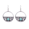 Metal acrylic turquoise fashionable earrings, wholesale