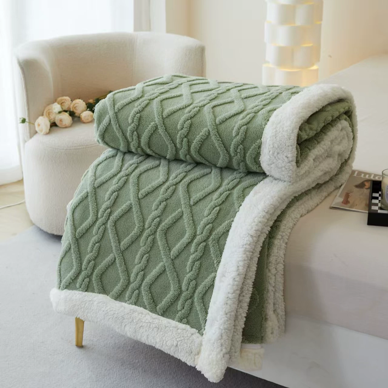 Утолщенное флисовое трансграничное французское бархатное одеяло для обеденного перерыва, молочное бархатное одеяло из тафты, магазин праздничного подарка, одеяло, супер мягкое одеяло