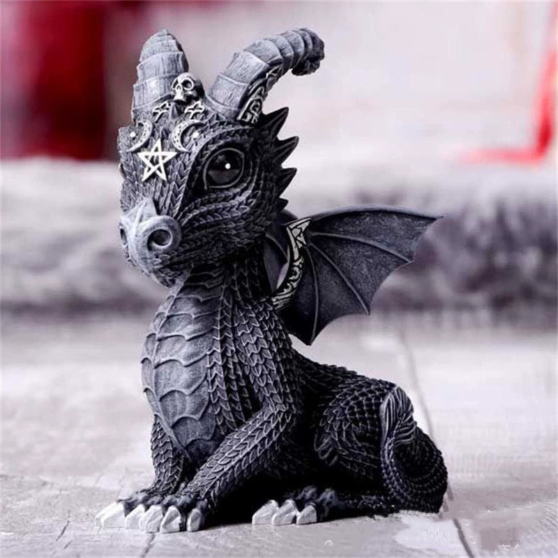 Черный единорог украшение: сумка-почта летающий дракон Resin Crafts Ornament?