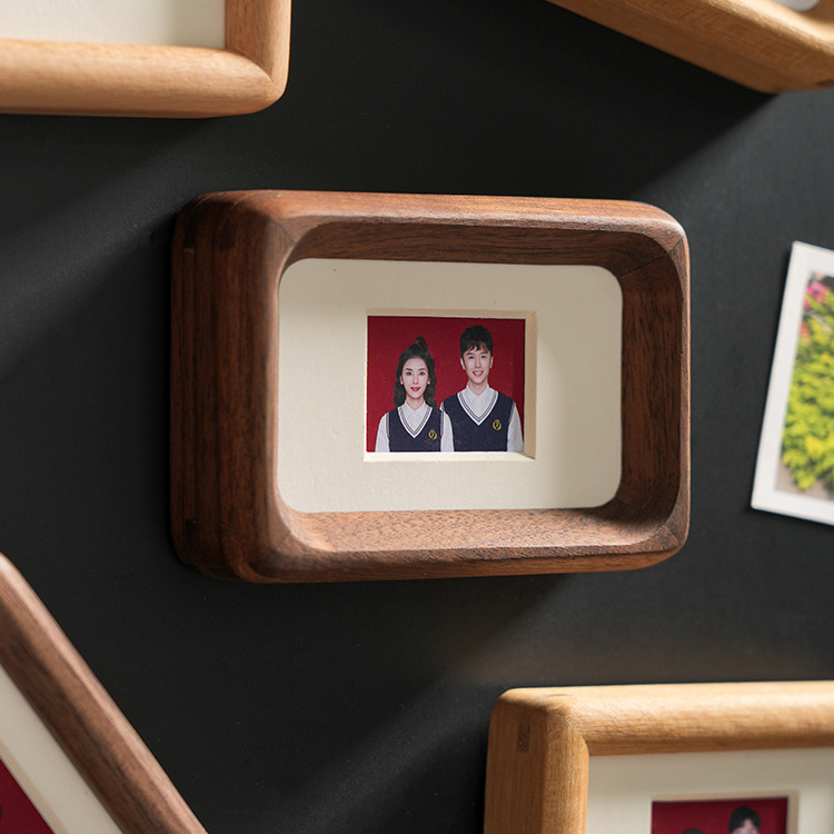 Black Walnut Magnetic Photo Frame Decoration Marriage Registration Certificate Photo Refrigerator Magnet Display Polaider Mini Card Photo Black Walnut Magnetic Photo Frame Decoration Marriage Registration Certificate Photo Refrigerator Magnet Display Polaider Mini Card Photo