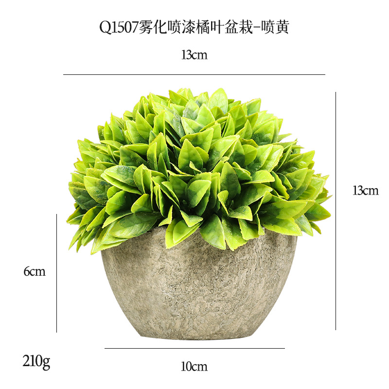 Planta Verde Artificial en Maceta de Pulpa para Decoración de Escritorio y Hogar
