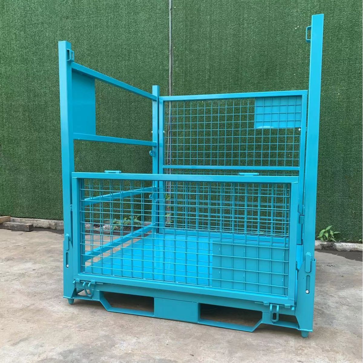 折叠金属周转箱 折叠仓储笼折叠式铁框 箱体金属笼翻转箱可以堆叠
