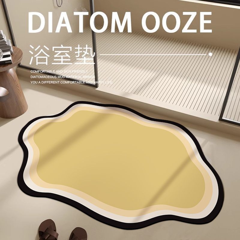 珪藻泥浴室吸収性フロアマット特殊形状家庭用浴室トイレドアマット不規則なカーペット滑り止めフットマット|undefined
