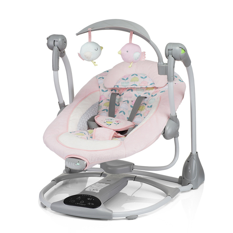 觸屏式單臂嬰兒磁感可折疊搖椅寶寶電動安撫搖椅搖床哄睡搖籃