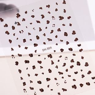 Maillard Leopard Print Nail Art Sticker Flat with Adhesive Versatile Pink Leopard Print DIY Nail Sticker Jewelry Dh Style