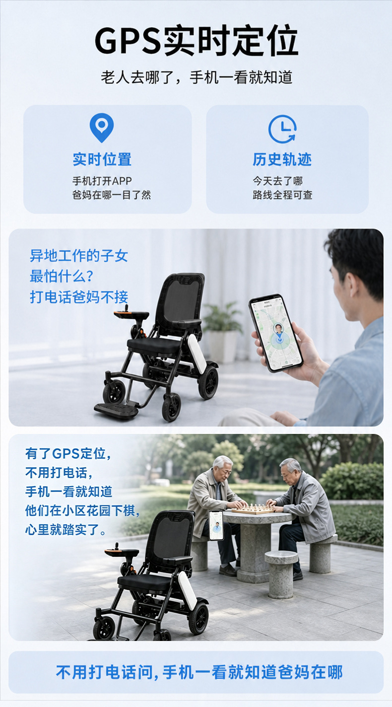 M300 Electric Smart Fully Automatic Elderly-Specific Electric Folding Lightweight Four-Wheel Mobility Scooter for Seniors and People with Disabilities