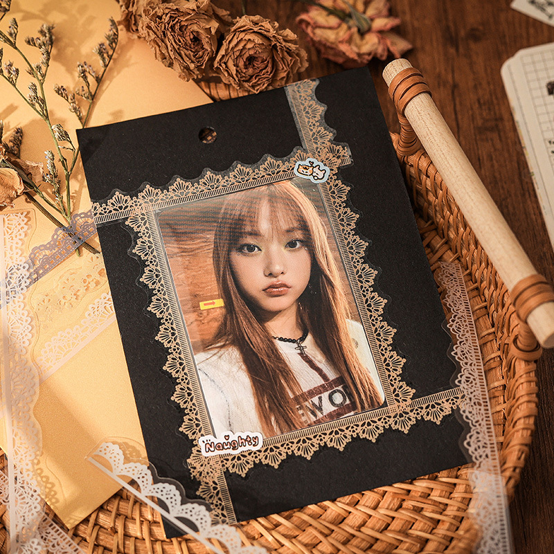 Brotes de flores de sueño vidrio transparente impermeable pet encaje pegatinas diy diario de contabilidad material de decoración pegatinas de contabilidad transfronteriza