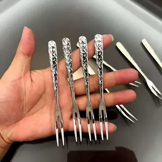 新款网红不锈钢果签点心小叉子水果叉子欧式加长水果柄甜品蛋糕叉