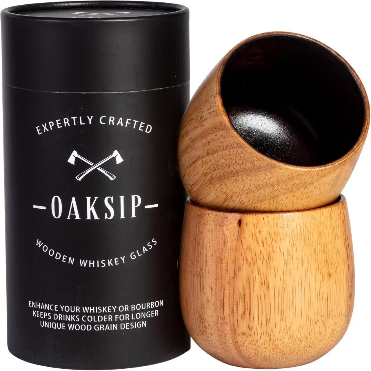 Taza de madera de jujube carbonizada de gran tamaño, creativa, para vino, cerveza, té, con caja de regalo, de madera maciza carbonizada, para exportación.
