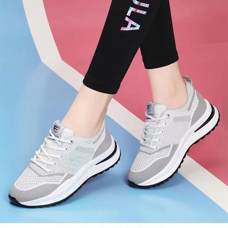 Cheng Ying zapatos de primavera y verano nuevo vuelo tejido zapatilla de deporte de las mujeres de moda todo fósforo zapatos para correr de malla transpirable casual mujeres