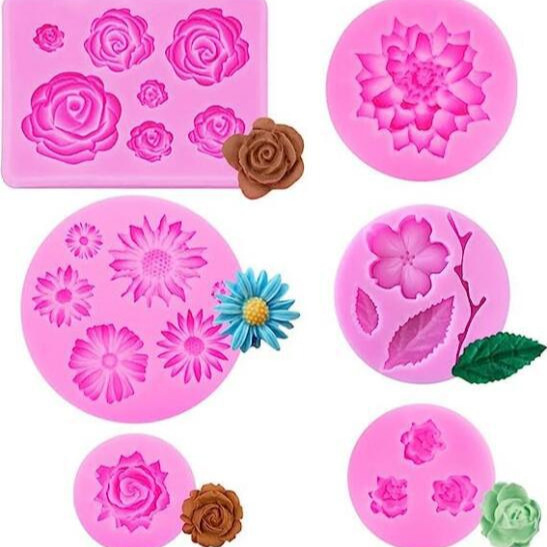 Silicone fondant contains rose