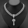 Golden line big metal sword, men's pendant hip-hop style with accessories, necklace, suitable for import, new collection