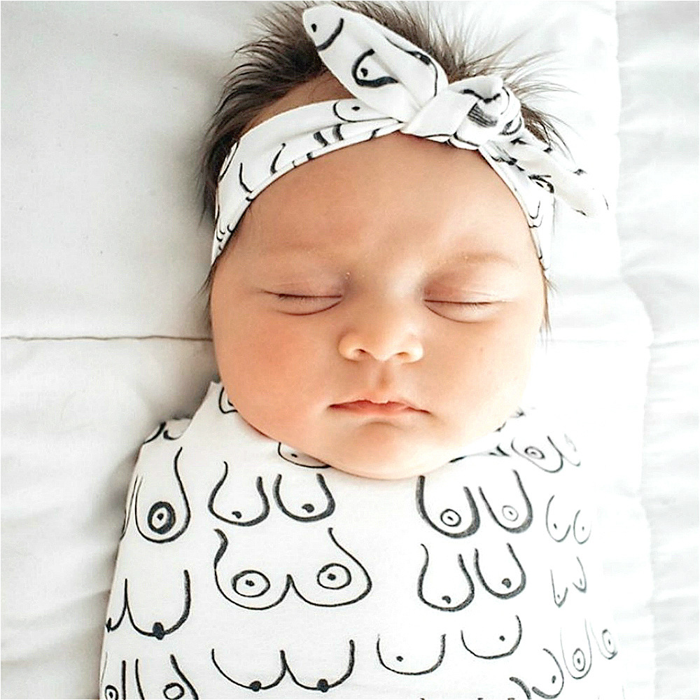 European and American Baby Cocoon-Shaped Sleeping Bag, Baby Anti-Jump Sleeping Bag, Newborn Anti-Kick Sleeping Bag, Headband Two-Piece Set