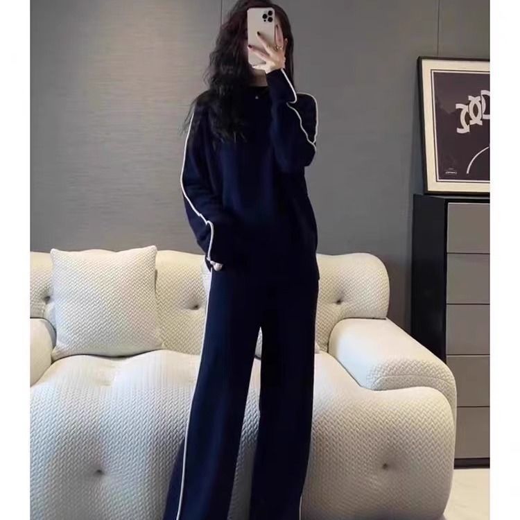 大码时尚高级感运动套装女春秋胖MM宽松显瘦卫衣阔腿裤休闲两件套|undefined