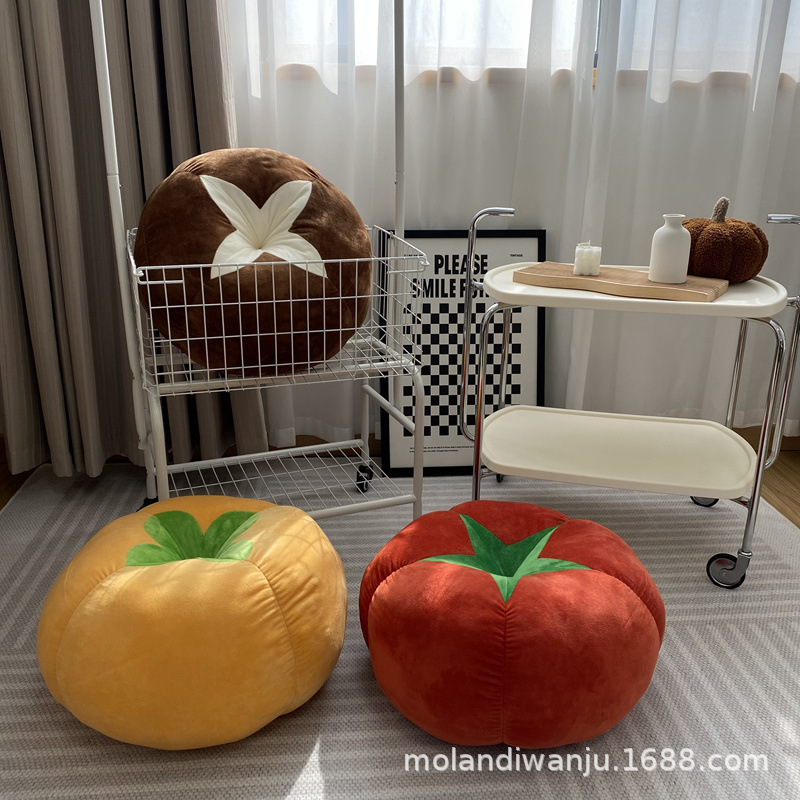 Simulation Home Tomato Pillow Creative Living Room Sofa Mushroom Cushion Persimmon Ornaments Bed Back Bay Window Cushion