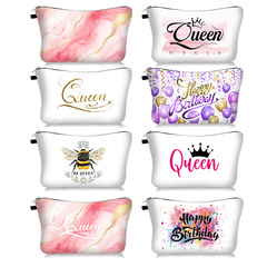 新品Queenポーチ大容量诞生日プレゼントギフトバッグ母の日収纳バッグオーダーメイドプリントポリエステルバッグ