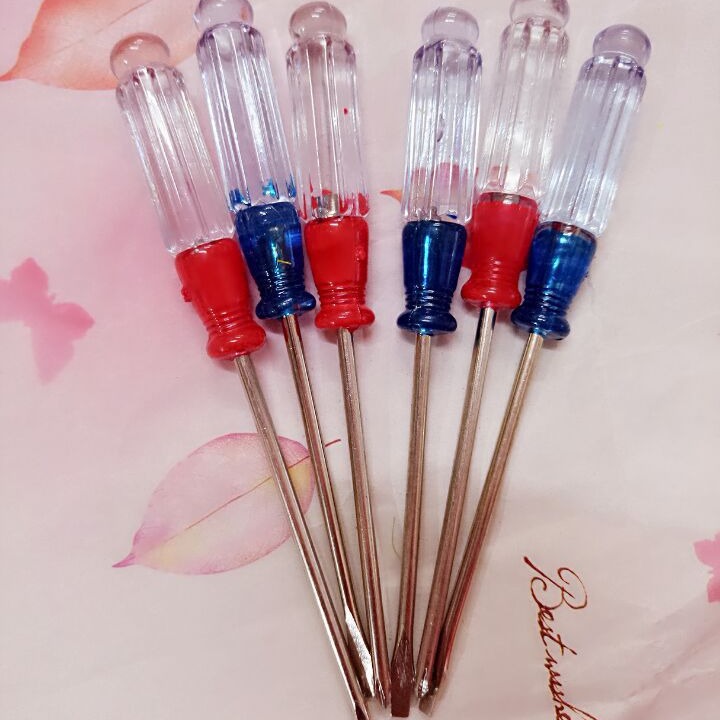 五金工具一元两元、小型螺丝刀水晶螺丝刀透明十字改刀、一字改刀