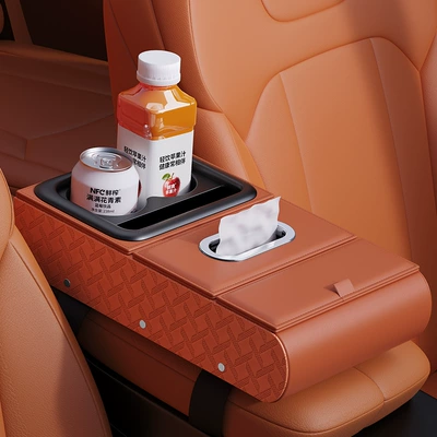 Car Armrest Box Heightening Armrest box - orange