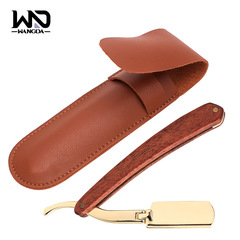 Old-fashioned manual shaving razors, barbershop home facial cleaning razors, hairdressing razors, sheath razor stand set