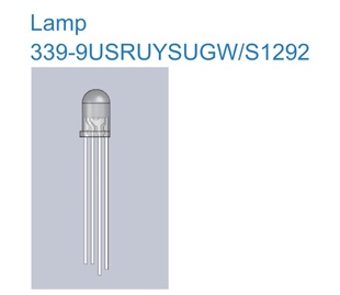 339-9USRUYSUGW-S1292 LED F5 5MM red yellow green RGY common cathode