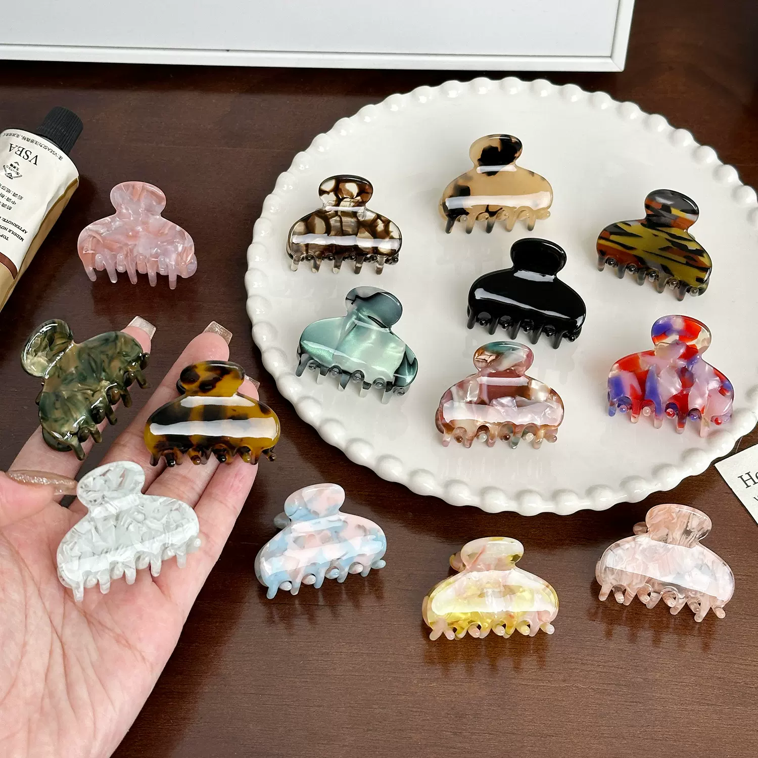 朵薇饰品 韩版醋酸板材发饰小号简约抓夹盘发少女气质发抓女