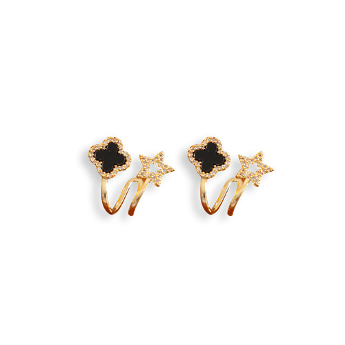 S925 silver needle fashion four-leaf clover ear studs, stylish and versatile earrings, wholesale four-leaf flower earings